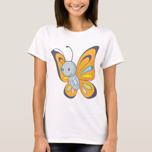 Gullig babyfjärilstecknad tee shirt