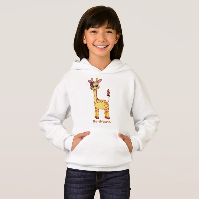 Gullig babygiraff för vattenfärg t shirt (Hel framsida)
