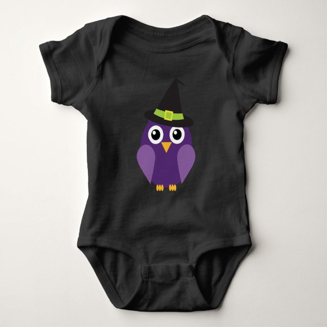 Gullig babyHalloween uggla Tee Shirt (Framsida)