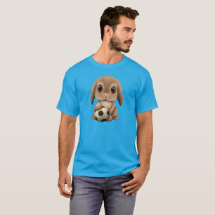Gullig babykanin med fotbollfotbollboll t shirt