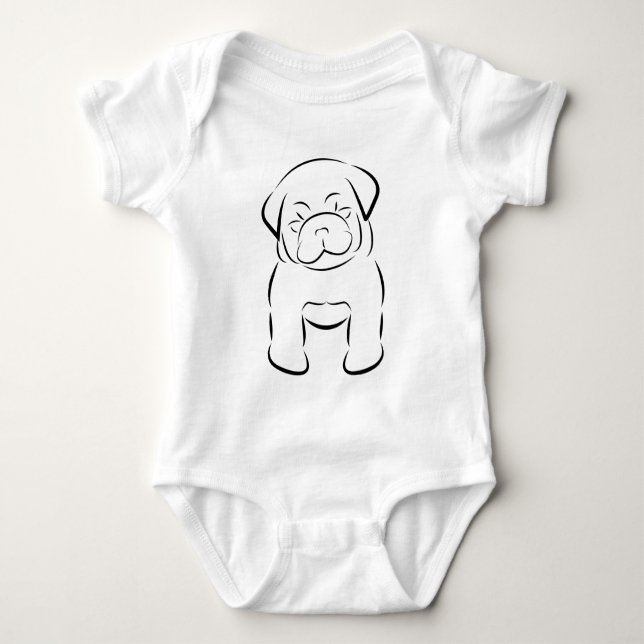 Gullig babymopsranka t-shirt (Framsida)