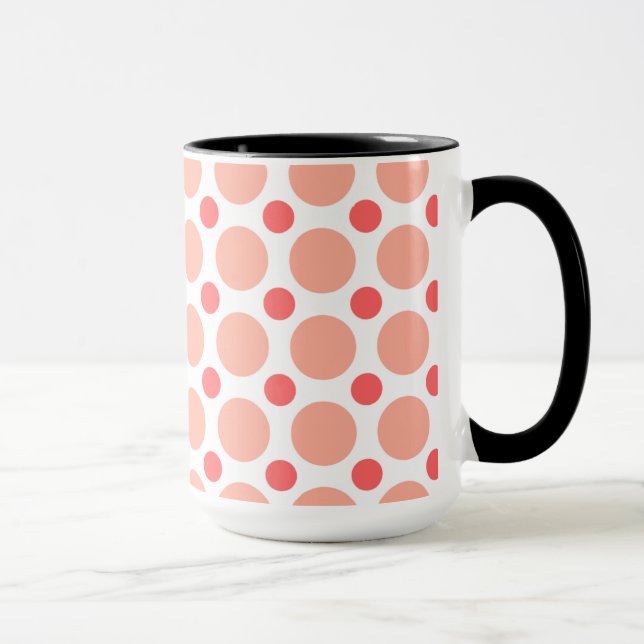 Gullig babyPanda; Rosa- & korallpolka dots Mugg (Höger)