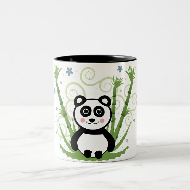 Gullig babyPanda Två-Tonad Mugg (Center)
