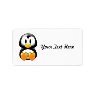 Gullig babypingvin - Customizeable Adressetikett
