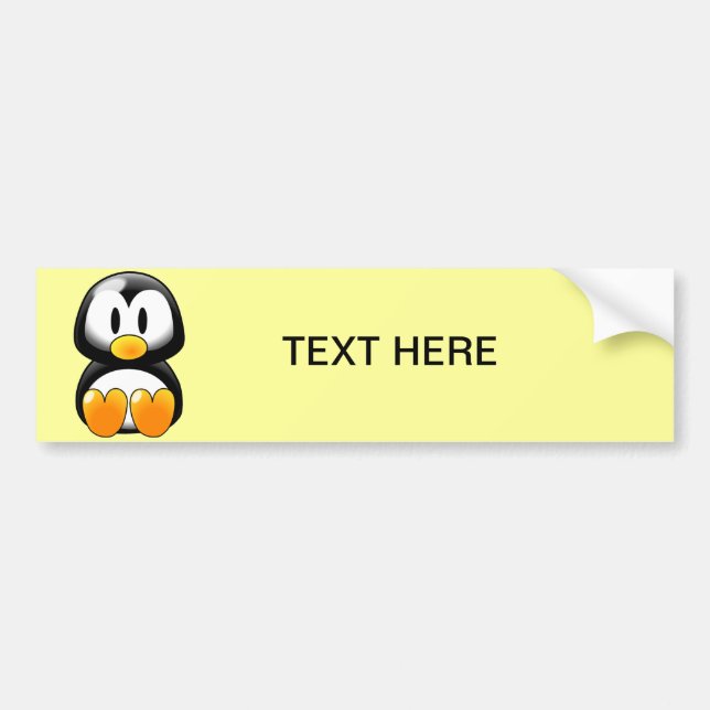 Gullig babypingvin - Customizeable Bildekal (Framsidan)