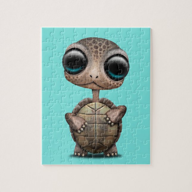 Gullig babysköldpadda pussel (Vertikal)