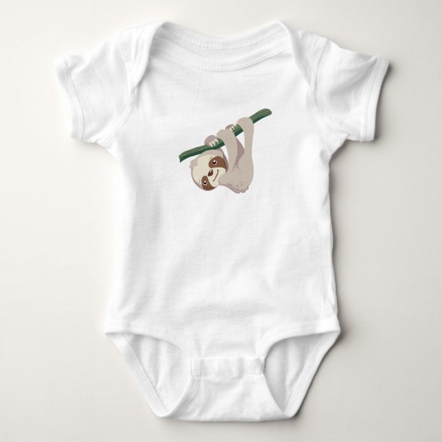 Gullig babySloth på en gren Tee Shirt (Framsida)
