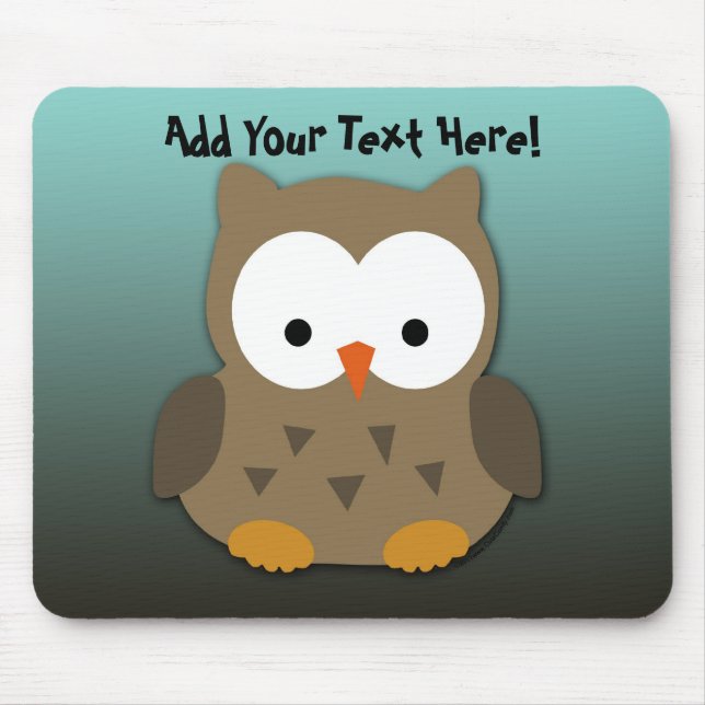 Gullig babyugglapersonlig musmatta (Framsidan)