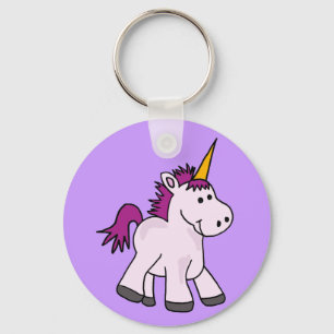 Gullig babyUnicorntecknad Nyckelring