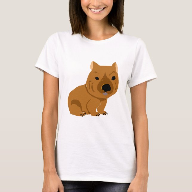 Gullig babyWombat design T-shirt (Framsida)