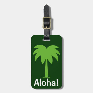 Gullig bagagemärkre med palmträdet Aloha! Bagagebricka
