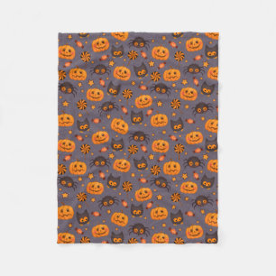 Gullig bakgrund för Halloween mönsterlilor Fleecefilt