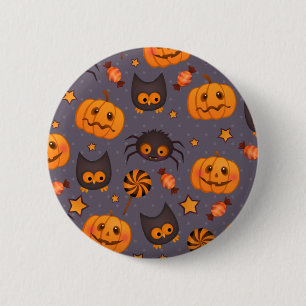 Gullig bakgrund för Halloween mönsterlilor Knapp