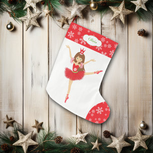 Gullig Ballerinadansarepersonlig Stor Julstrumpa