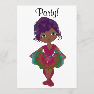 Gullig Ballerinapartyinbjudan Inbjudningar