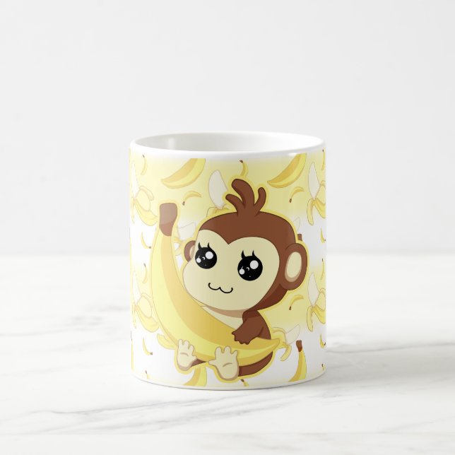 Gullig banan för Kawaii apainnehav Kaffemugg (Center)