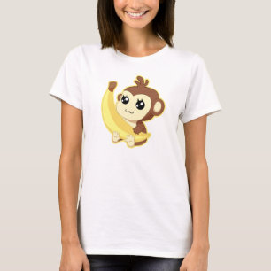Gullig banan för Kawaii apainnehav Tee Shirt
