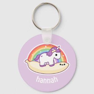 Gullig bananUnicorn Nyckelring