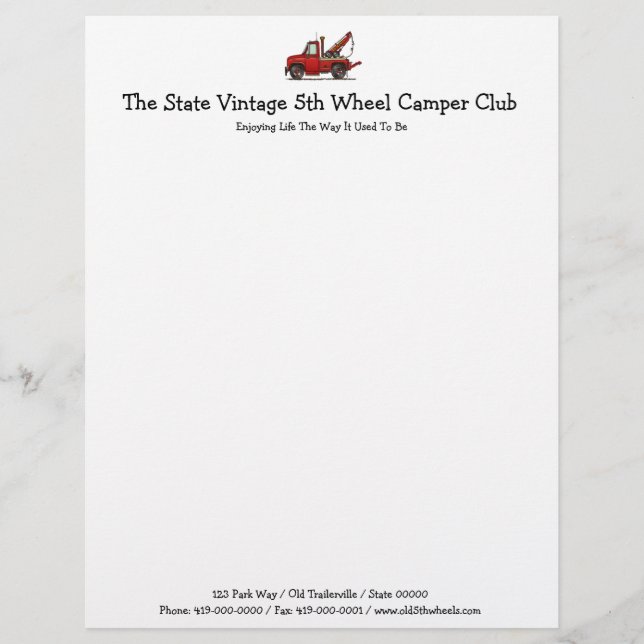 Gullig bärgningsbilsabotör brevhuvud (Framsida)