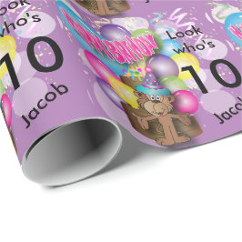 Gullig barns födelsedag för ballongapalilor presentpapper