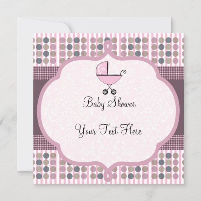 Gullig barnvagninbjudan inbjudningar (Framsida)