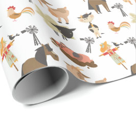 Gullig Barnyardboskap | någon bakgrundsfärg Presentpapper