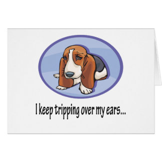 Gullig Bassetthundvalp Hälsningskort