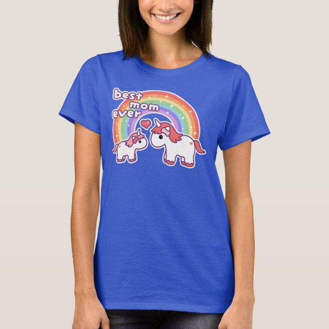 Gullig bäst Unicornmamma någonsin T Shirt (Framsida)