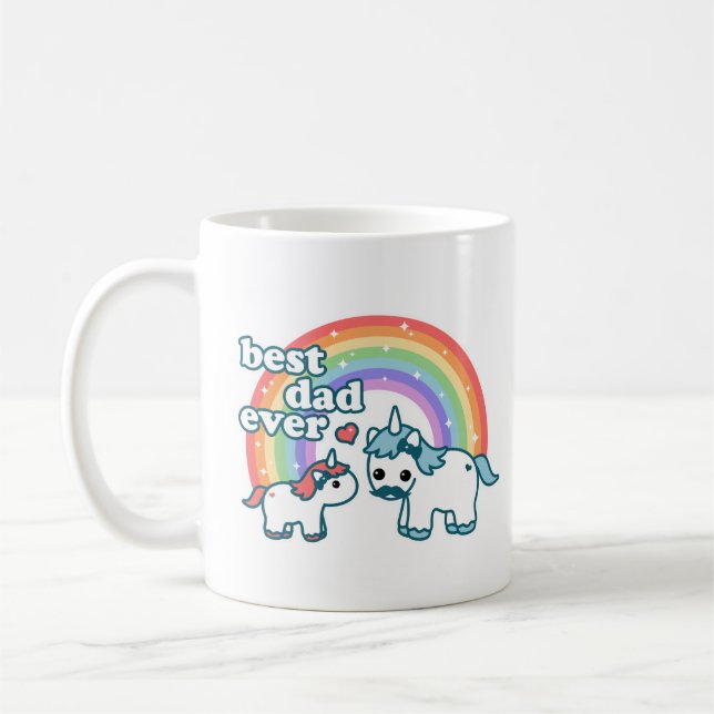 Gullig bäst Unicornpappa någonsin Kaffemugg (Vänster)