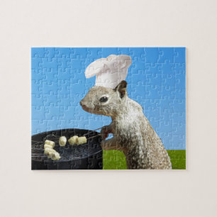 Gullig BBQing ekorre Pussel