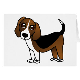 Gullig Beagletecknad hund Hälsningskort