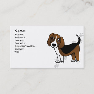 Gullig Beagletecknad hund Visitkort