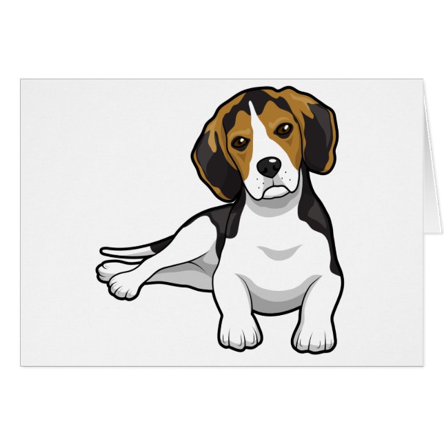 Gullig Beale valp Hälsningskort (Framsidan Horizontal)