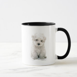 Gullig Bichon Frise kaffemugg