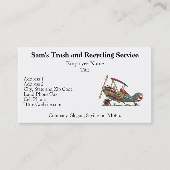 Gullig Biplane Visitkort (Framsida)