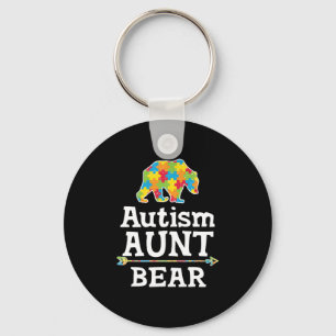 Gullig björn för Autismmedvetenhetmoster Nyckelring