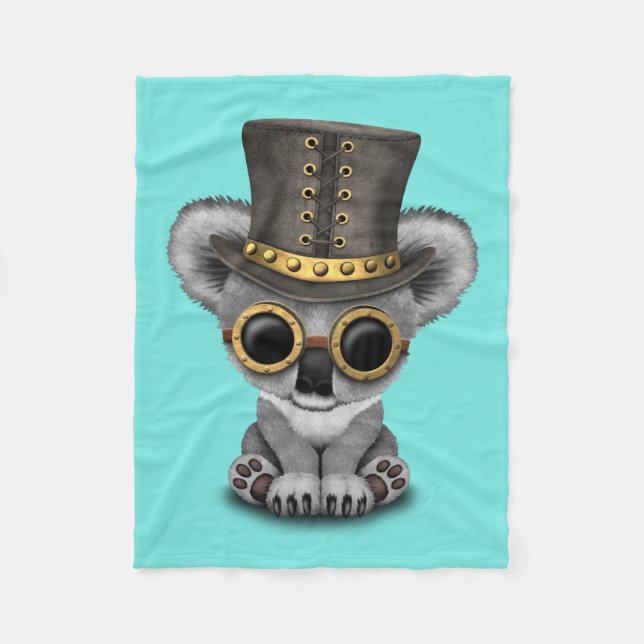 Gullig björn för Steampunk babyKoala Fleecefilt (Framsidan)
