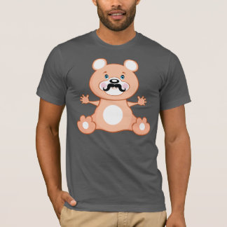 Gullig björn med mustasch tee