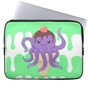 Gullig bläckfisk för kawaiiglasslilor laptop fodral