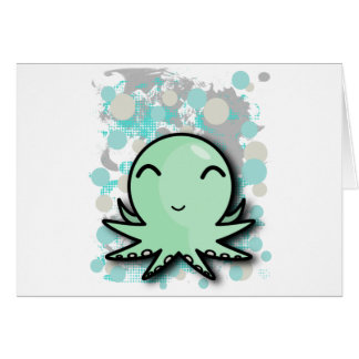gullig bläckfiskdesign hälsningskort