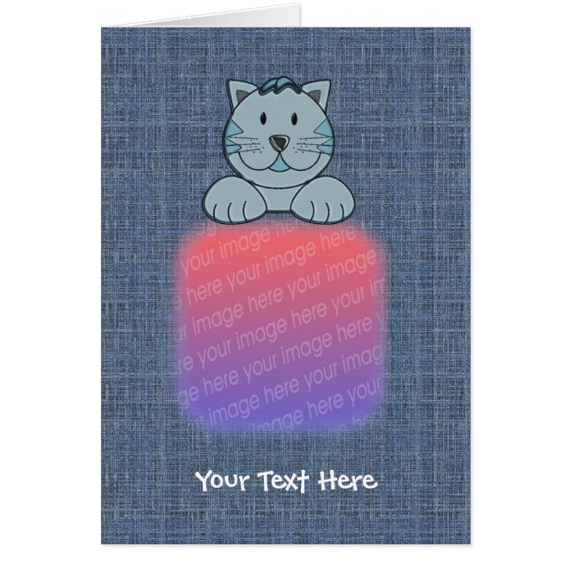 Gullig blåttkatt ditt fotokort hälsningskort (Framsidan)