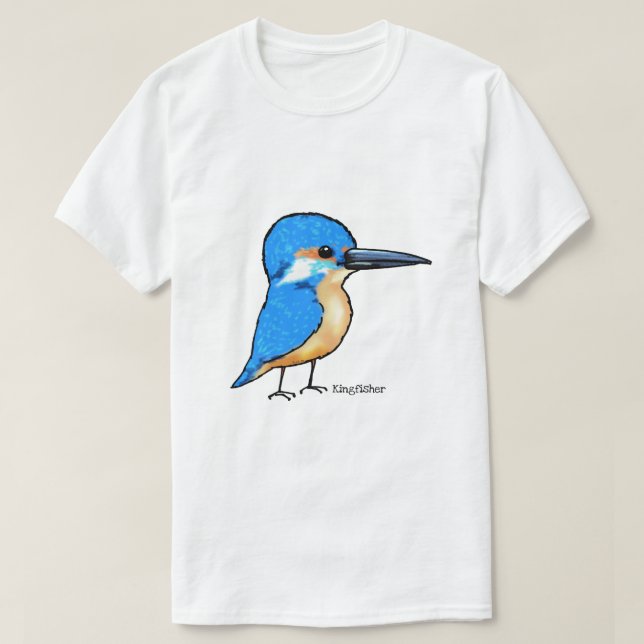 gullig blåttkingfisherfågel t shirt (Design framsida)