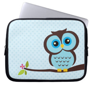 Gullig blåttuggla laptop sleeve
