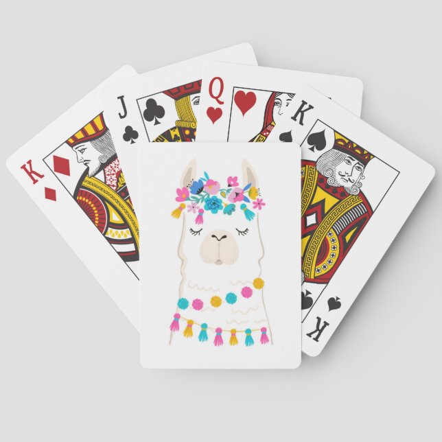 Gullig blom- Llama Casinokort (Baksidan)