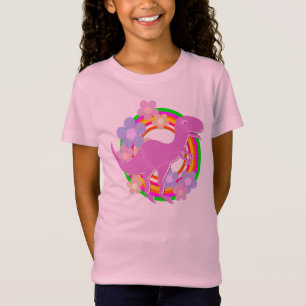 Gullig blommaT-Rex Dinosaur Tee