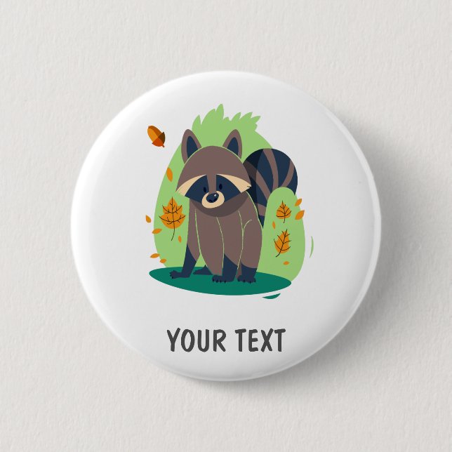 Gullig blyg raccoon knapp (Framsida)