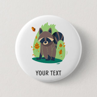 Gullig blyg raccoon knapp