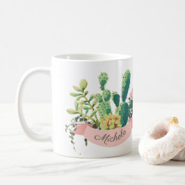 Gullig Boho personligkaktus Kaffemugg