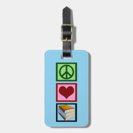 Gullig bokbibliotekarie bagagebricka