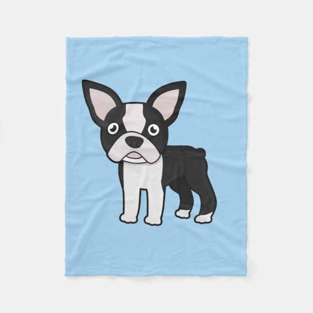 Gullig Boston Terrier Fleecefilt (Framsidan)